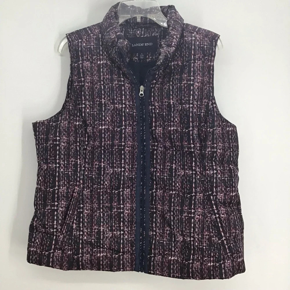 Land’s End Women’s Premium Down Puffer Vest Waterproof Multicolor Size L (14-16)